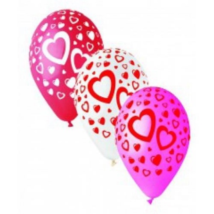 Picture of Latex balloon with Hearts print 1