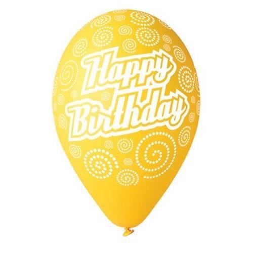 Levně Latexový balonek s potiskem Happy Birthday 1