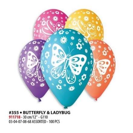 Picture of Latex balloon with print Butterflies 1