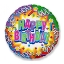Obrázok z Foliový balónik Happy Birthday serpentíny 45cm - Nebalený