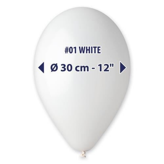 Obrázok z Balóniky 30 cm - biele 100 ks
