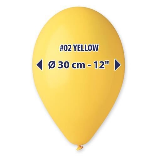 Levně Balonky Gemar žluté – 30 cm / 12" – 100 ks