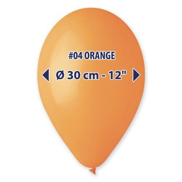 Obrázek Balonky Gemar oranžové 30 cm - 100 ks