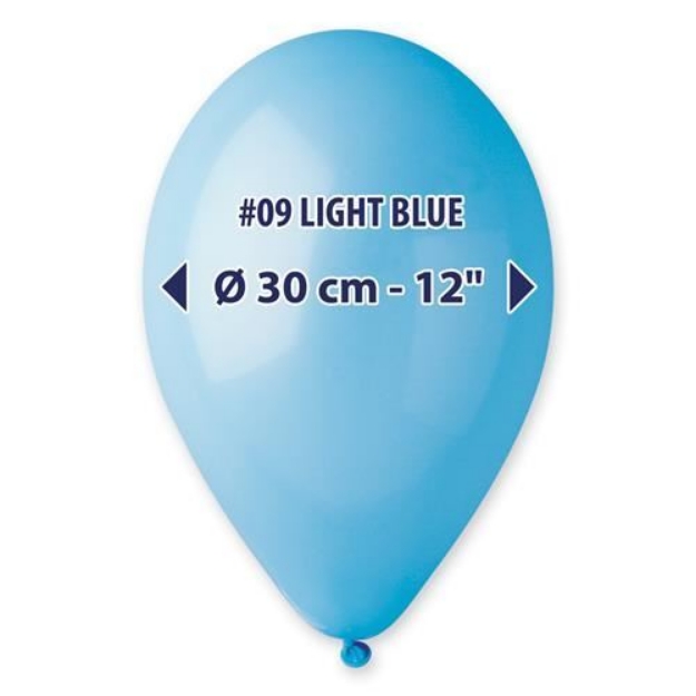 Obrázek Balonky Gemar světle modré 30 cm - 100 ks