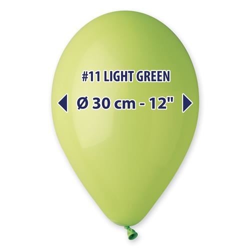 Levně Balonky Gemar světle zelené – 30 cm / 12" – 100 ks
