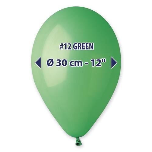 Levně Balonky Gemar zelené – 30 cm / 12" – 100 ks