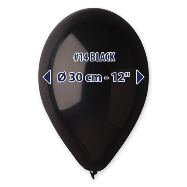 Obrázek Balonky Gemar černé 30 cm - 100 ks
