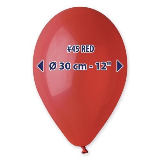 Obrázek Balonky Gemar červené 30 cm - 100 ks
