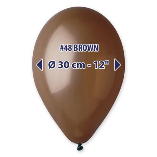 Obrázek Balonky Gemar hnědé 30 cm - 100 ks