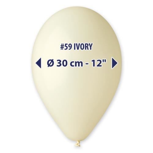 Balonky Gemar slonovinová kost – 30 cm / 12" – 100 ks