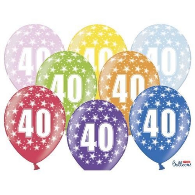 Obrázok z Latexový balónik s potlačou čísla 40 - 30 cm 