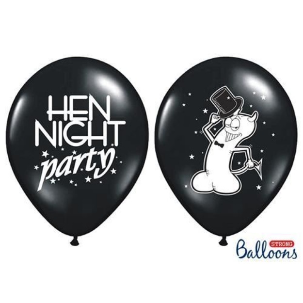 Obrázek z Latexový balonek Hen Night Party - černý 
