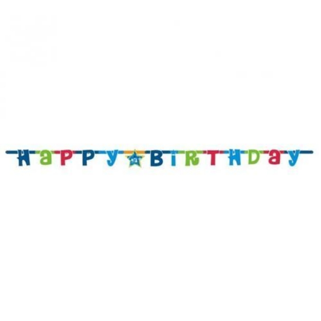 Picture of Party banner Happy Birthday - boy 180 cm