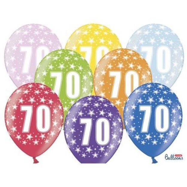 Obrázek z Latexový balonek s potiskem čísla 70 - 30 cm 