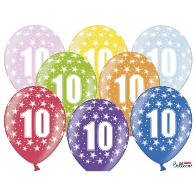 Obrázek z Latexový balonek s potiskem čísla 10 - 30 cm 