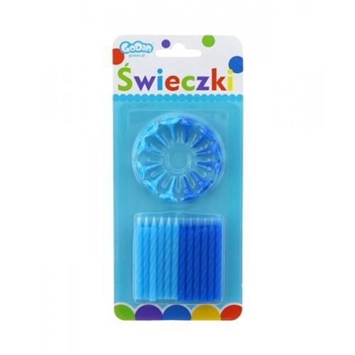 Levně Narozeninové svíčky modré – 5 cm, 24 ks
