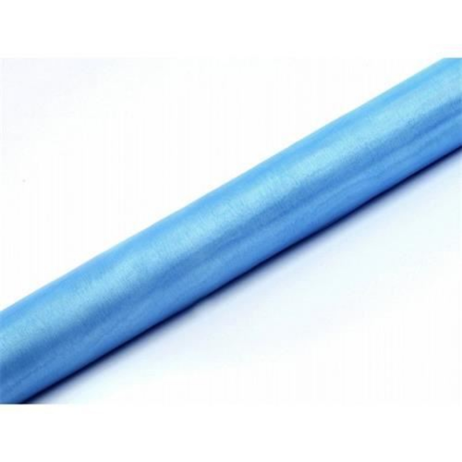 Organza světle modrá – 36 cm × 9 m, neolemovaná