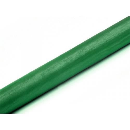 Levně Organza zelená – 36 cm × 9 m, neolemovaná