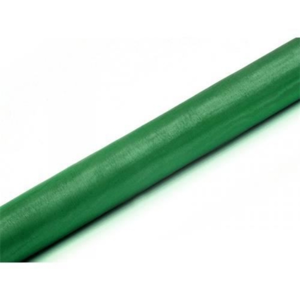 Organza zelená – 36 cm × 9 m, neolemovaná