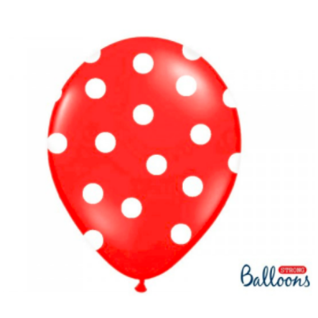 Obrázek z Latexový balonek s puntíky červený 30 cm 