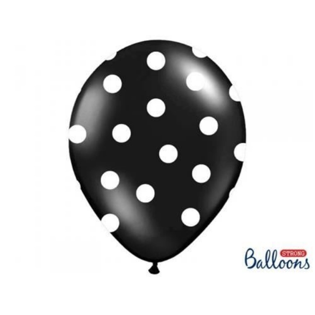 Obrázek z Latexový balonek s puntíky černý 30 cm 