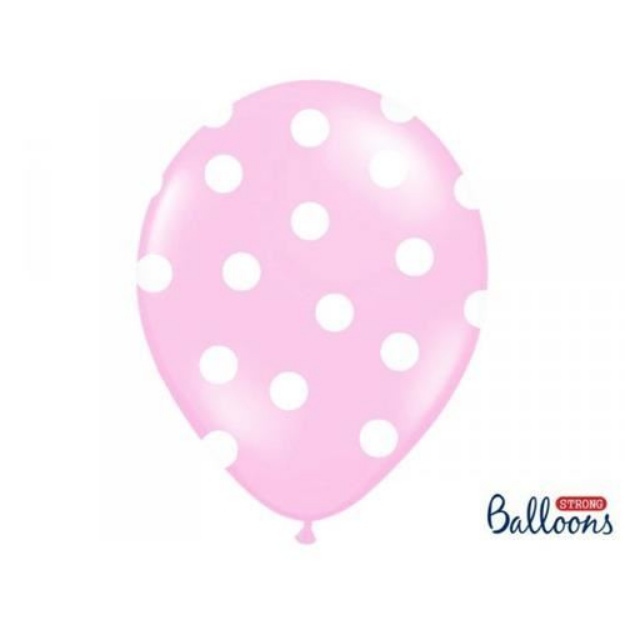 Obrázok z Latexový balónik s bodkami svetlo ružový 30 cm 