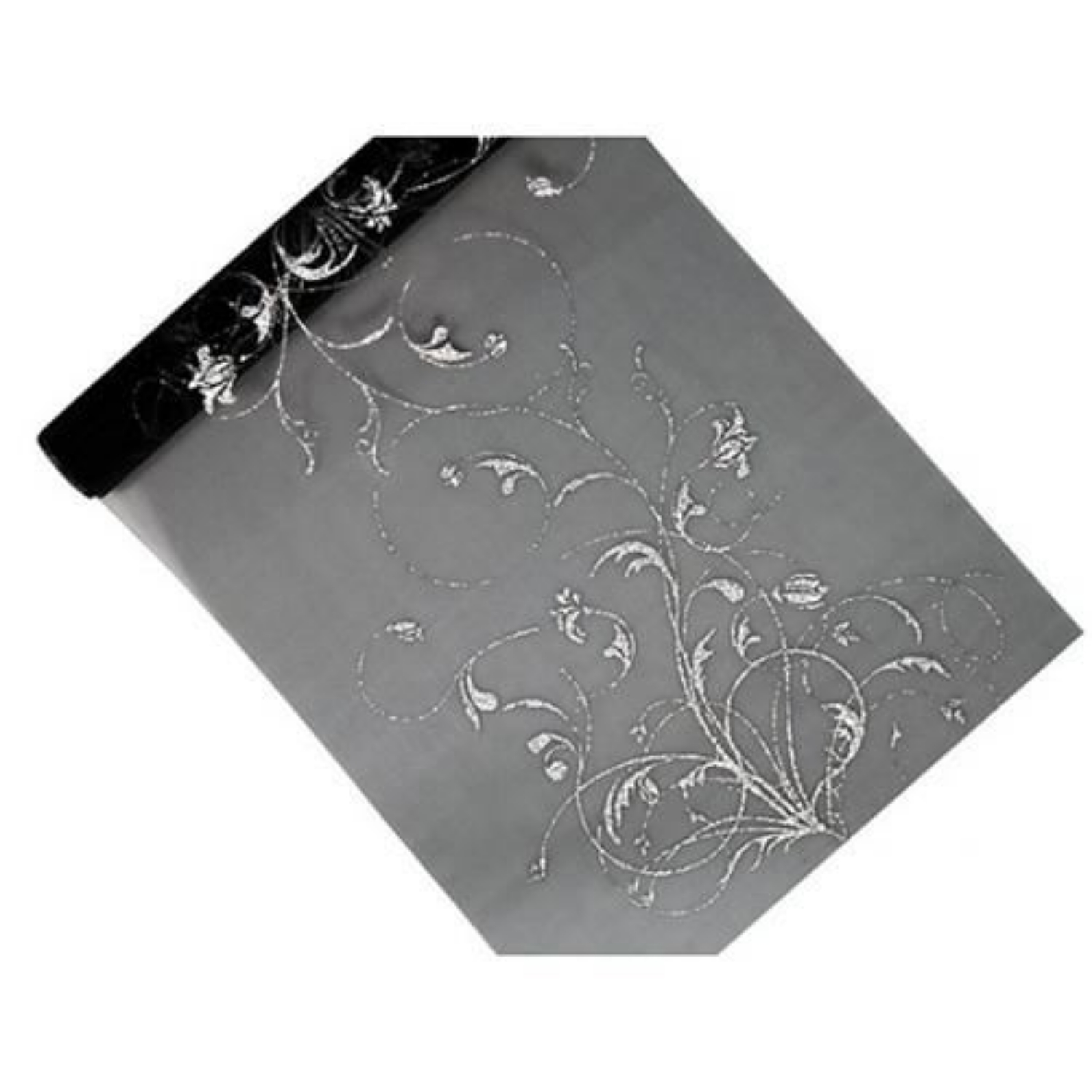 Organza černá s potiskem – 36 cm × 9 m