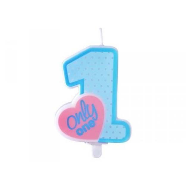 Picture of Cake candle number 1 blue – Only One