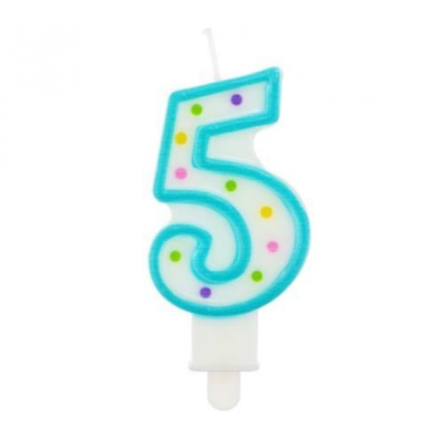 Dortová svíčka číslo 5 s puntíky 7, 5 cm