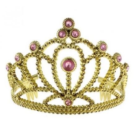 Picture of Princess crown with pink stones – gold