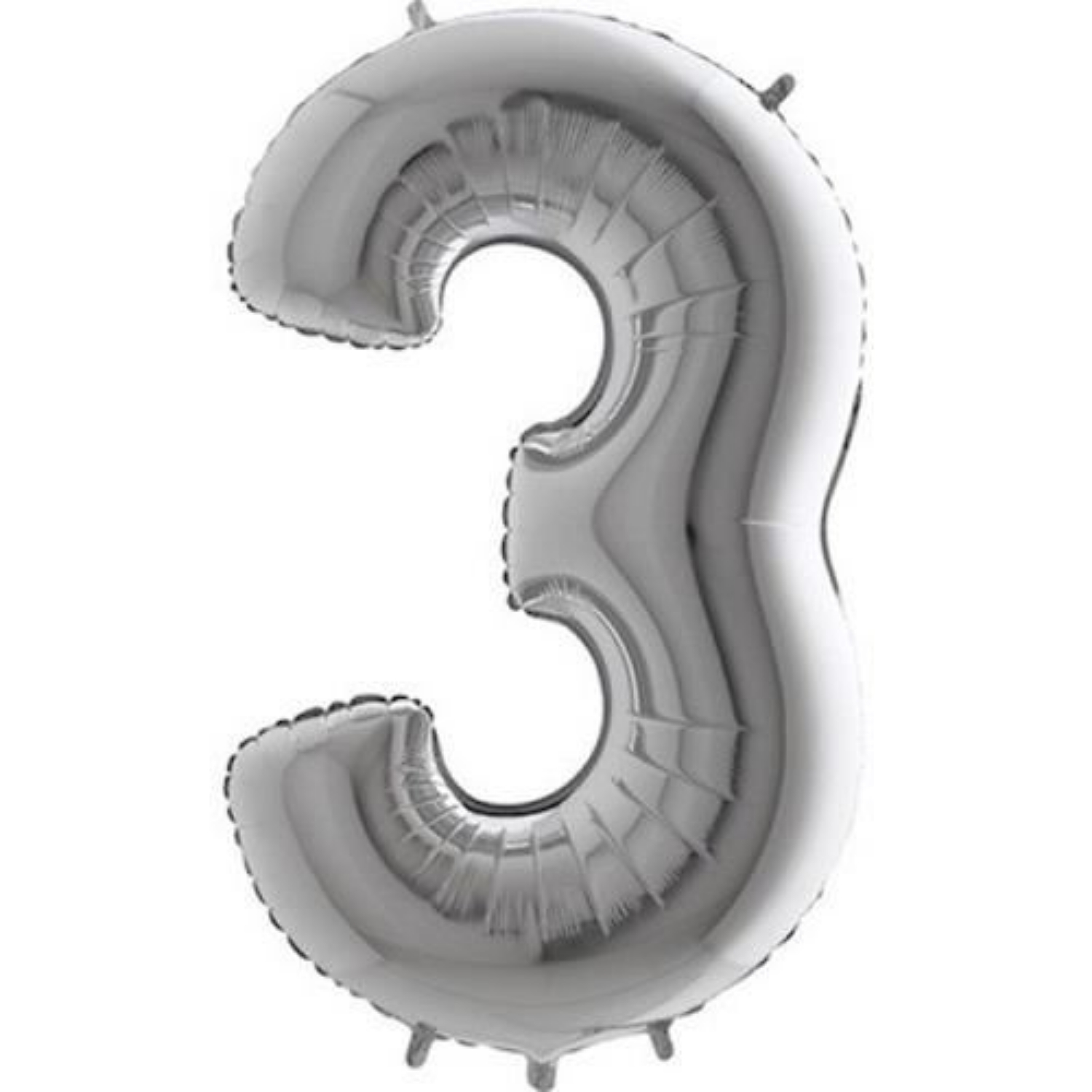 Foliová číslice - stříbrná 3