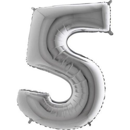 Picture of Silver Foil Number 5 Balloon