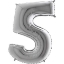 Obrázok z Fóliová číslica - strieborná 5