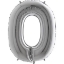 Obrázok z Foliová číslice - strieborná 0 