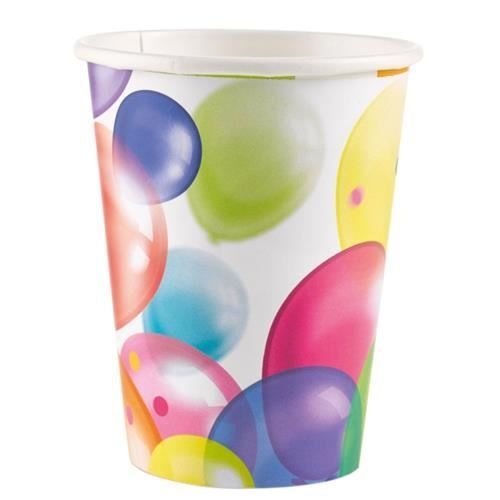 Levně Papírové kelímky s balonky 8 ks