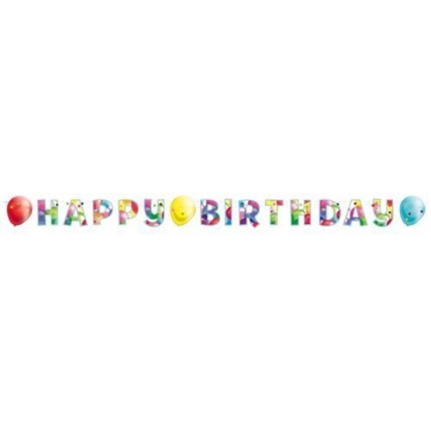 Obrázok z Party nápis s balóniky Happy Birthday 180 cm