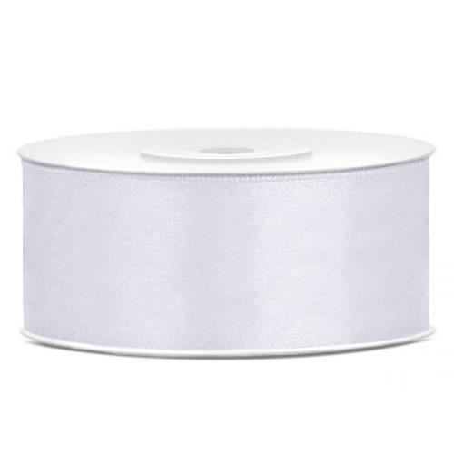 Saténová stuha bílá 25 mm x 25 m