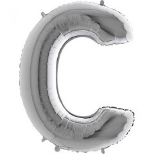 Fóliové písmeno C strieborné 102 cm