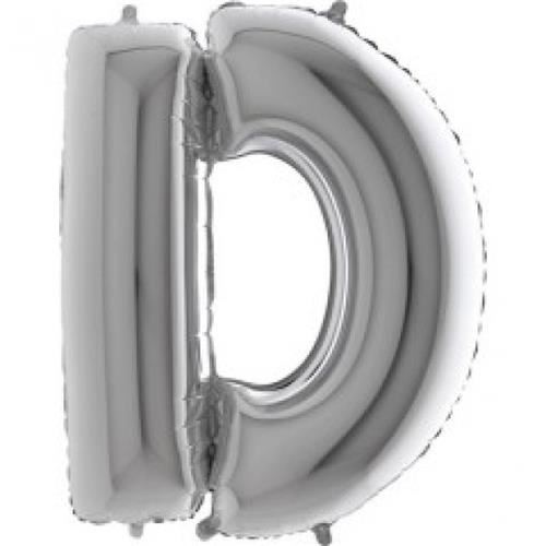 Fóliové písmeno D strieborné 102 cm