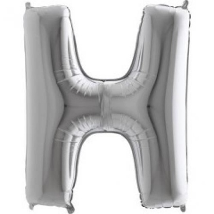Obrázek Fóliové písmeno H stříbrné – 102 cm
