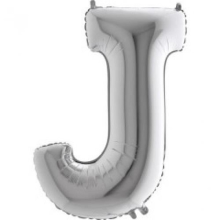 Obrázek Fóliové písmeno J stříbrné – 102 cm