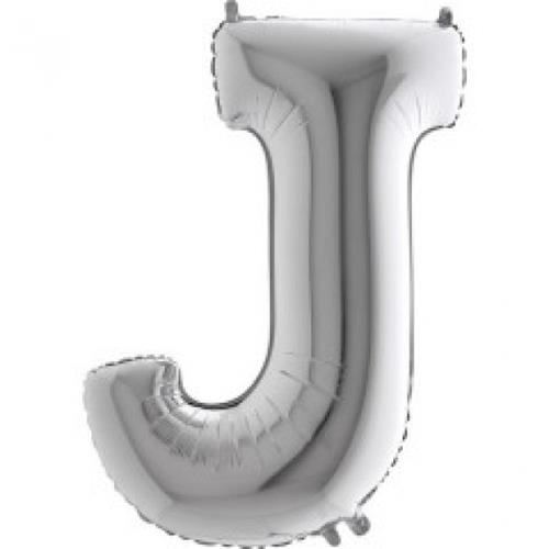 Fóliové písmeno J strieborné 102 cm