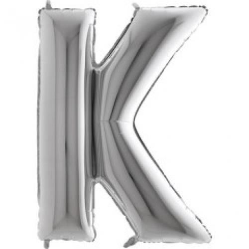 Fóliové písmeno K strieborné 102 cm