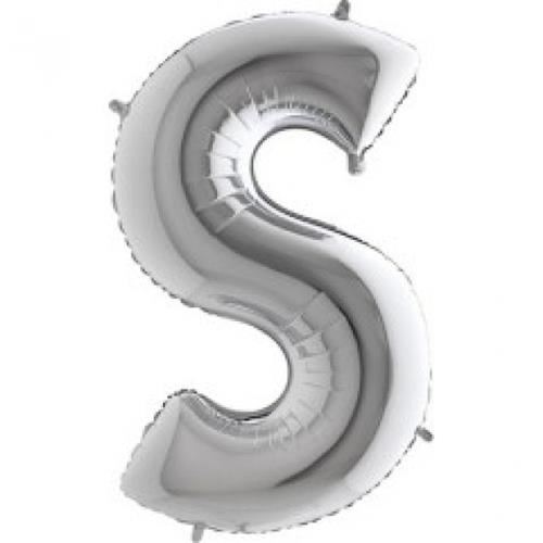 Fóliové písmeno S strieborné 102 cm