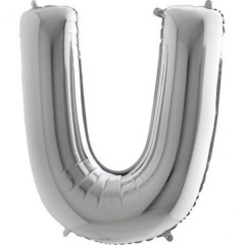 Fóliové písmeno U strieborné 102 cm