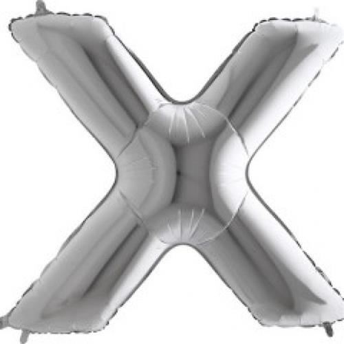 Fóliové písmeno X strieborné 102 cm