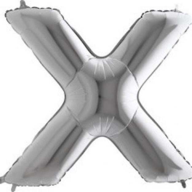 Obrázok z Fóliové písmeno X strieborné 102 cm 