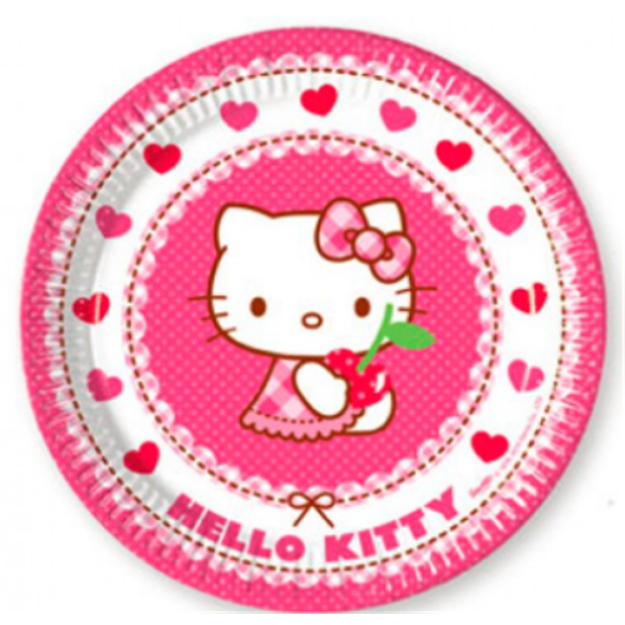 Obrázek z Party papírové talířky Hello Kitty 20 cm 