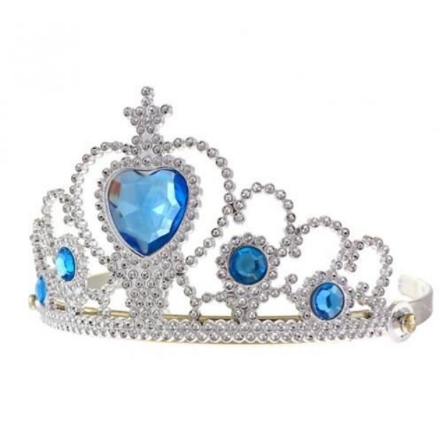 Obrázek z Korunka pro princezny s modrými kameny - stříbrná 
