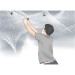 Picture of Decorative spider web with spiders – white, 60 g